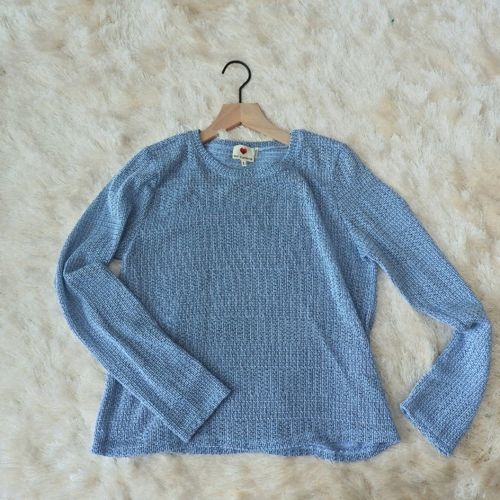 Knitted Baby blue long sleeve crop top sweater